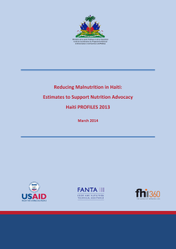 Reducing Malnutrition in Haiti: Estimates to