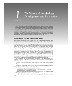 The Nature of Vocabulary Development and