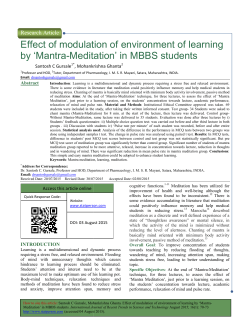 Effect of modulation by `Mantra-Meditation` in of modulation of