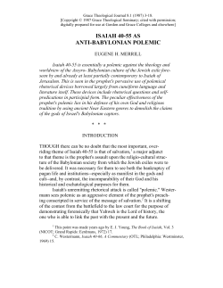 Isaiah 40-55 as Anti-Babylonian Polemic