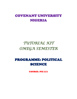 psi221 tutorial kit - Covenant University