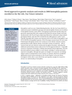 Novel approach to genetic analysis and results in 3000 hemophilia