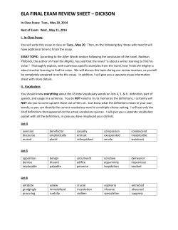 6LA FINAL EXAM REVIEW SHEET &ndash; DICKSON