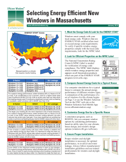 Selecting Energy Efficient New Windows in Massachusetts