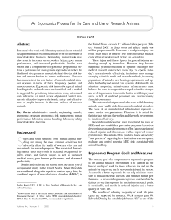 An Ergonomics Process for the Care and Use of