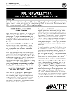 FFL NEWSLETTER