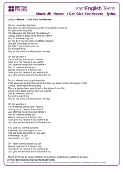 Honne &ndash; I Can Give You Heaven &ndash; lyrics