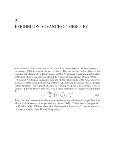PERIHELION ADVANCE OF MERCURY