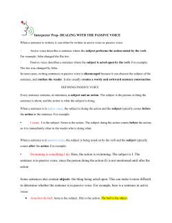 Interpreter Prep- DEALING WITH THE PASSIVE VOICE