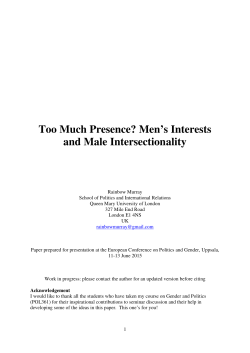 Too Much Presence? Men`s Interests and Male Intersectionality