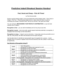 Predictive Index&reg; Breakout Session Handout