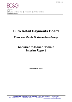 Study by the European Cards Stakeholders Group (ECSG) on the