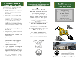 Land Disturbance Info Pamphlet
