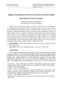 Image of Lithuanian Civil Service in Society and Mass Media