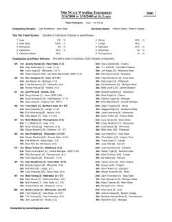 2000 70th NCAA Wrestling Tournament 3/16/2000 to 3/18/2000 at St