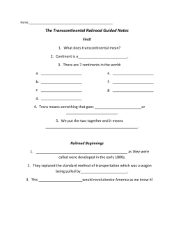 The Transcontinental Railroad Guided Notes