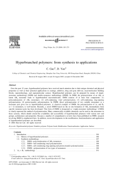 Hyperbranched polymers: from synthesis to applications
