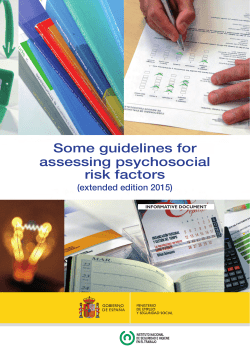 Some guidelines for assessing psychosocial risk factors