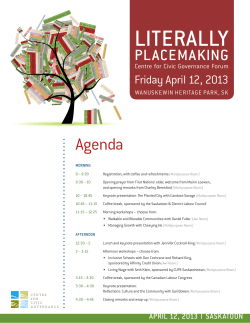 Literally Placemaking Agenda - Centre for Civic Governance