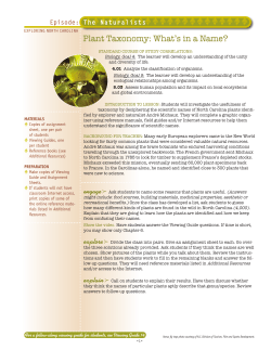 Plant Taxonomy: What`s in a Name?
