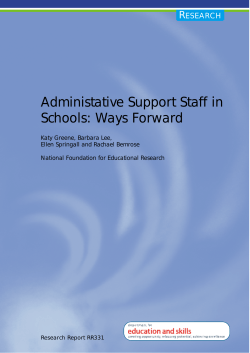 Administrative Support Staff in Schools: Ways Forward