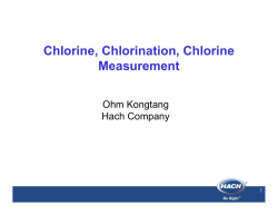Chlorine, Chlorination, Chlorine Measurement