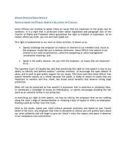 Union Officer Free Speech - Union of Northern Workers