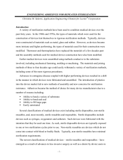 ENGINEERING ADHESIVES FOR REPEATED STERILIZATION