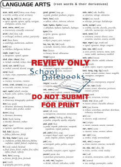 Root Words - School Datebooks