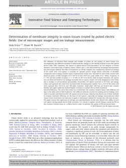 Determination of membrane integrity in onion tissues treated by
