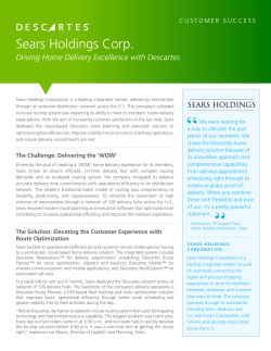 Sears Holdings Corp. - Descartes Systems Group