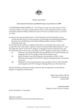 PROCLAMATION Environment Protection and Biodiversity