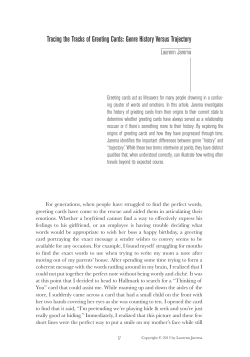 Tracing the Tracks of Greeting Cards: Genre History