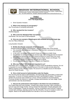 Grade:6 History and Civics Ch:9 The Gupta Empire &bull; Short Question