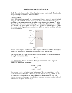 Lab 8 Reflection and Refraction