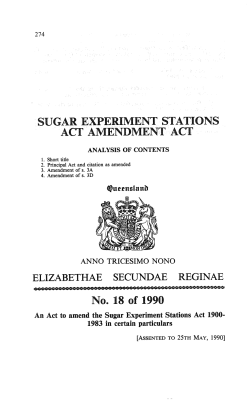 Sugar Experiment Stations Act Amendment Act 1990