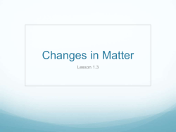 Changes in Matter