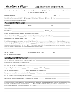application here - Gambino`s Pizza