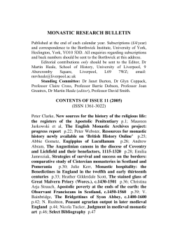 monastic research bulletin