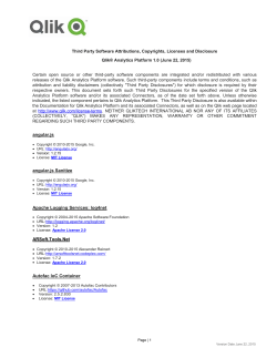 Qlik Analytics Platform Third Party Terms