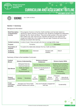 CURRICULUM AND ASSESSMENT OutLINE - K