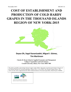 COST OF ESTABLISHMENT AND PRODUCTION OF COLD HARDY
