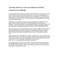 Community Histories by Youth in the Middle East (CHYME) Program