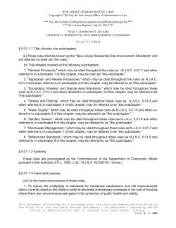 NJAC 5:21 - State of New Jersey