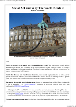 Statement: Social Art and Why The World Needs it