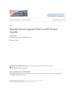 Introduction to Augustan Poetry and the Roman Republic