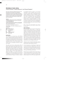 Evolution of color vision Franck Pichaud*, Adriana Briscoe