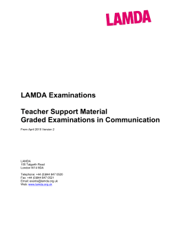 LAMDA Examinations Teacher Support Material Graded
