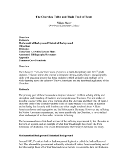 The Cherokee Tribe and Their Trail of Tears