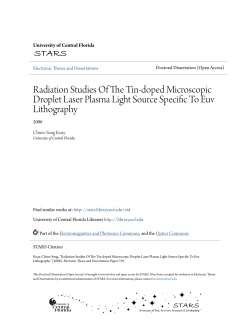 Radiation Studies Of The Tin-doped Microscopic Droplet